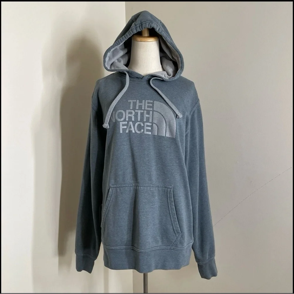 The North Face Men’s Hoodie Hooded Sweatshirt -SZ S - Graphic Print Grey